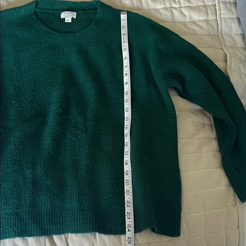 J. Crew Sweater Emerald Green Extra-Soft Crewneck Ribbed Knit CE097 Medium